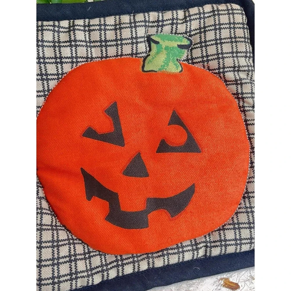 Vintage Happy Halloween Jack O Lantern Oven Stovetop Pot Holder 8”x8” Nostalgia